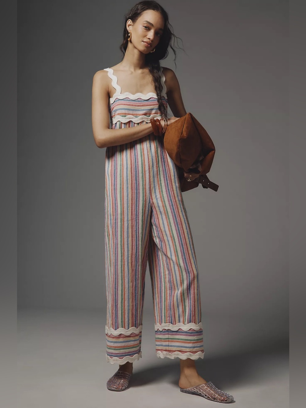 Anthropologie Saylor Brinlee Stripe Jumpsuit Sz M NWT